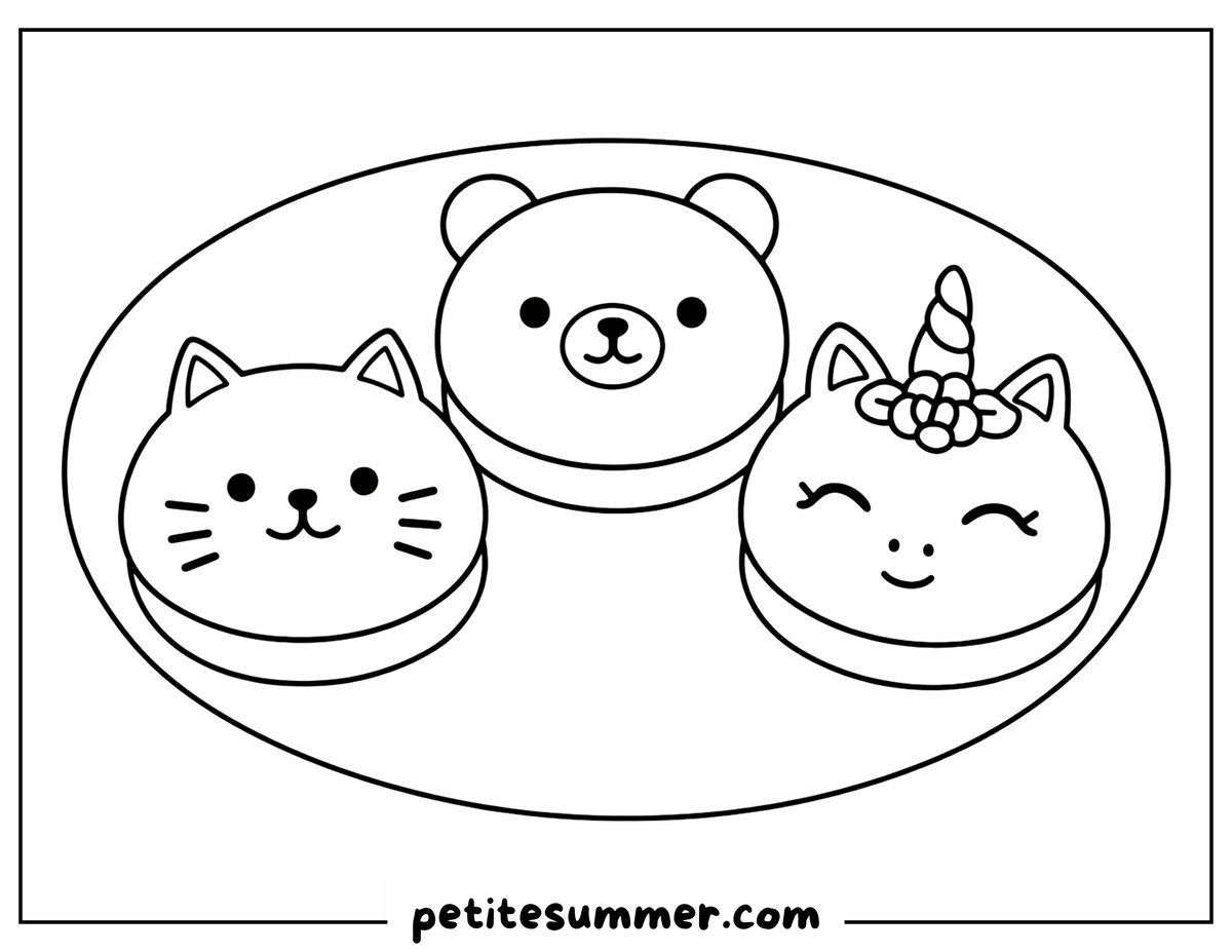 donut animals coloring page