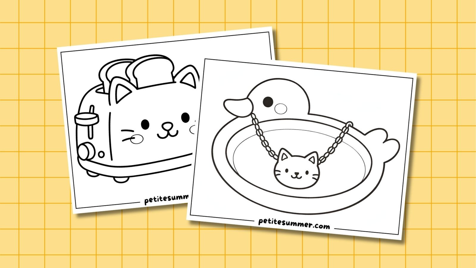 animal coloring page category feature image (yellow background)
