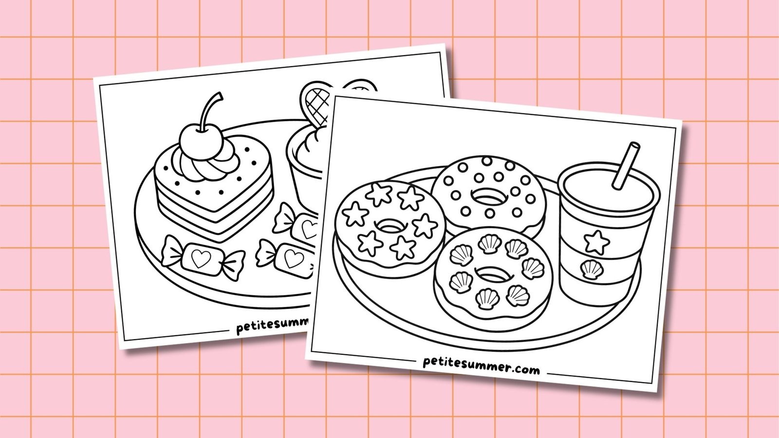 food coloring page category feature image (pink background)