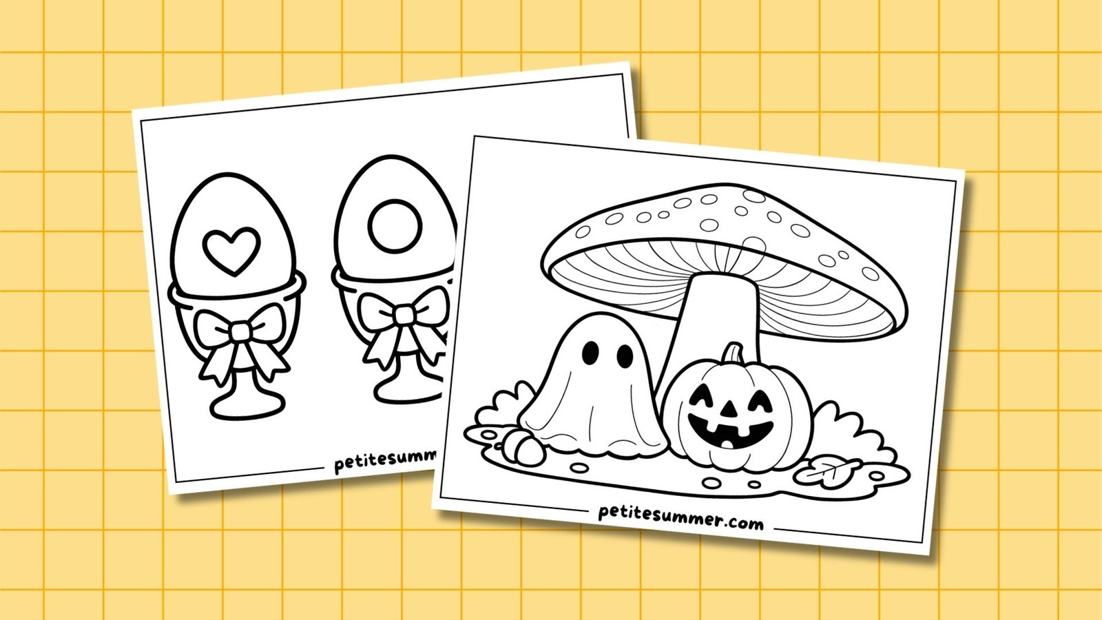 holidays coloring page category feature image (yellow background)