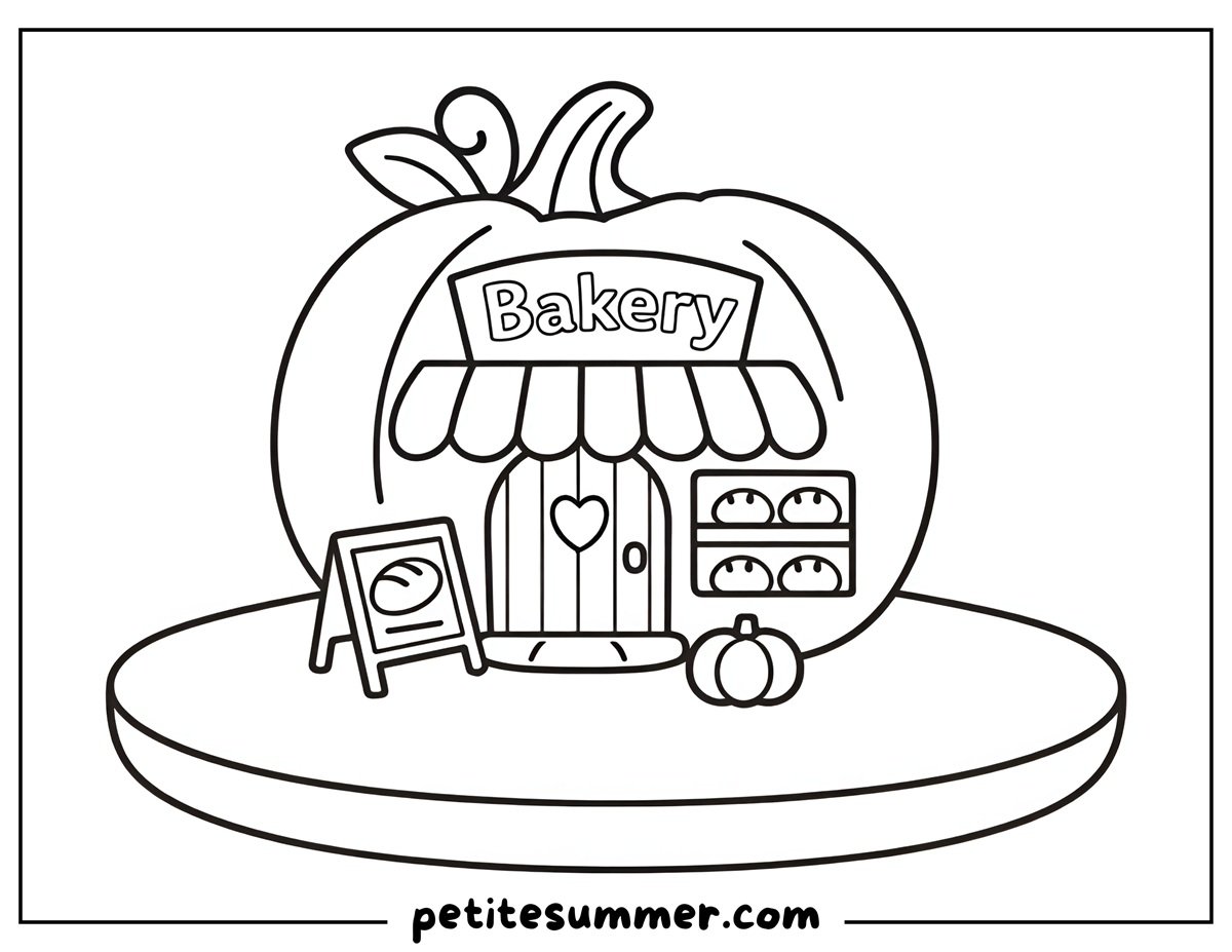 pumpkin bakery coloring page