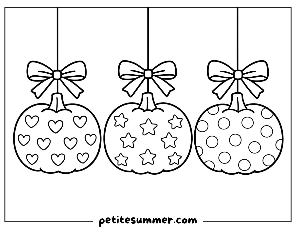 pumpkin decorations coloring page
