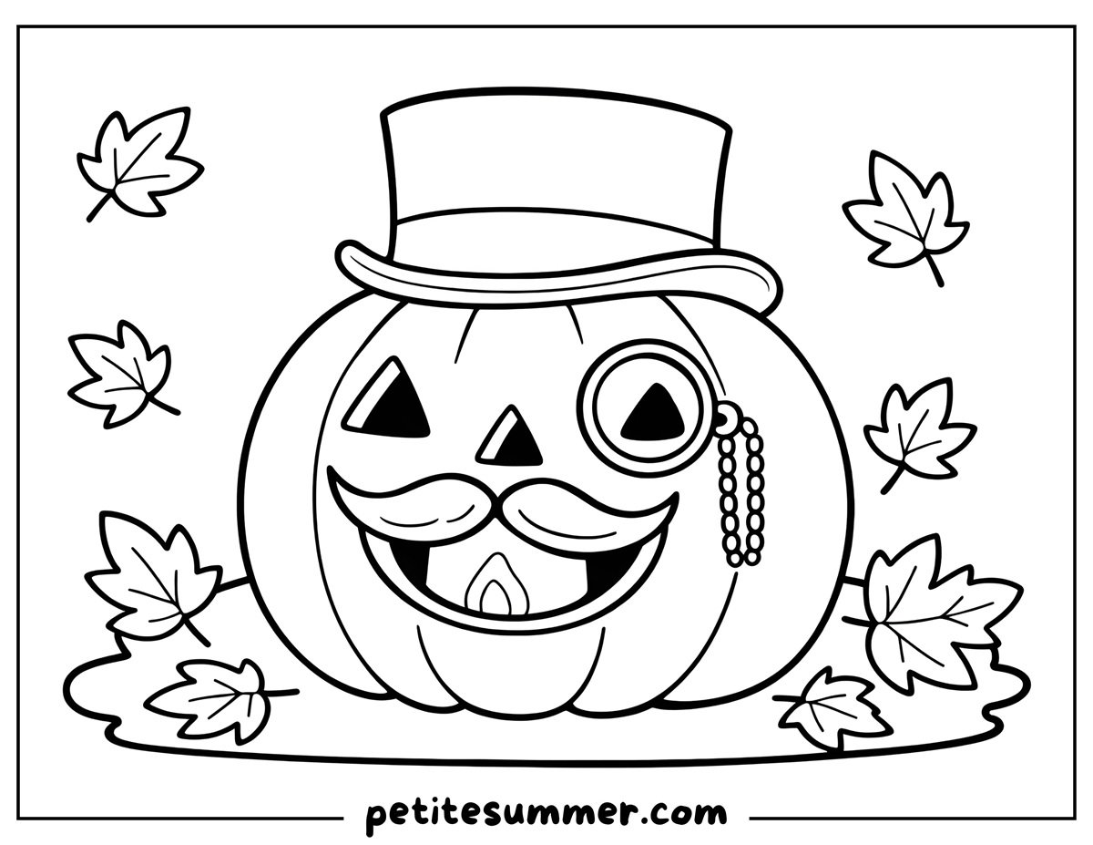 pumpkin monocle coloring page