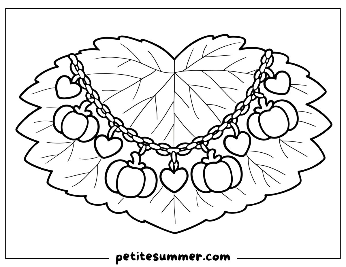 pumpkin necklace coloring page