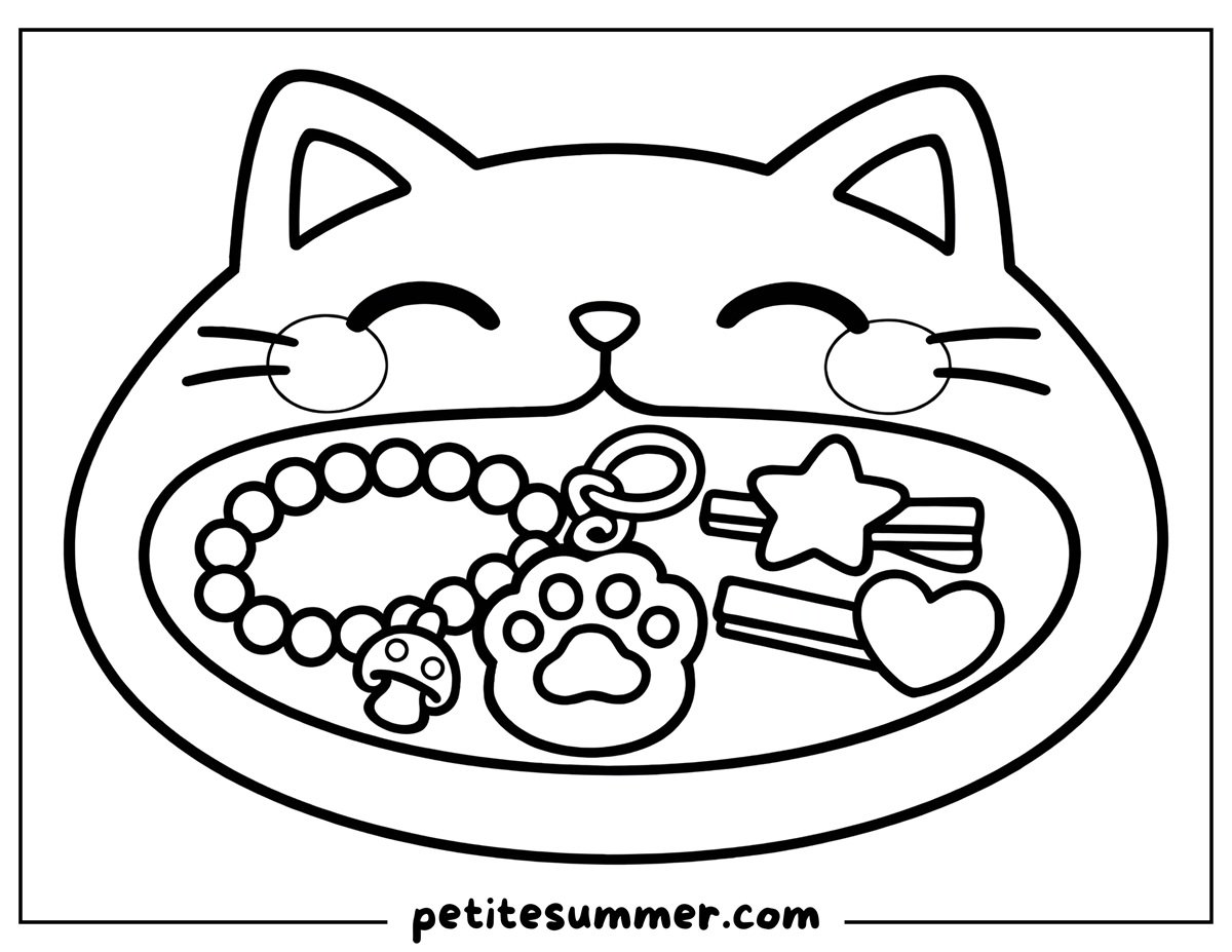 cat plate coloring page