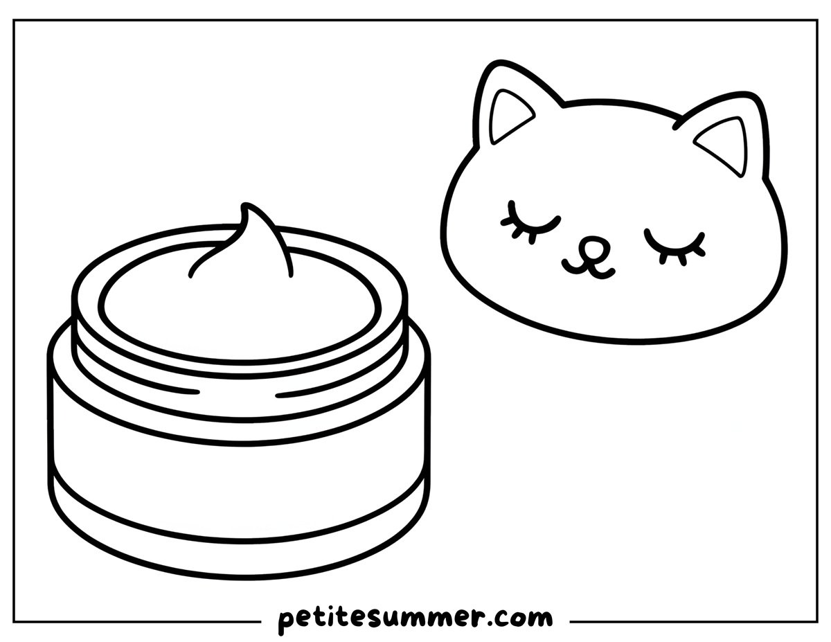 cat shaped cream coloring page