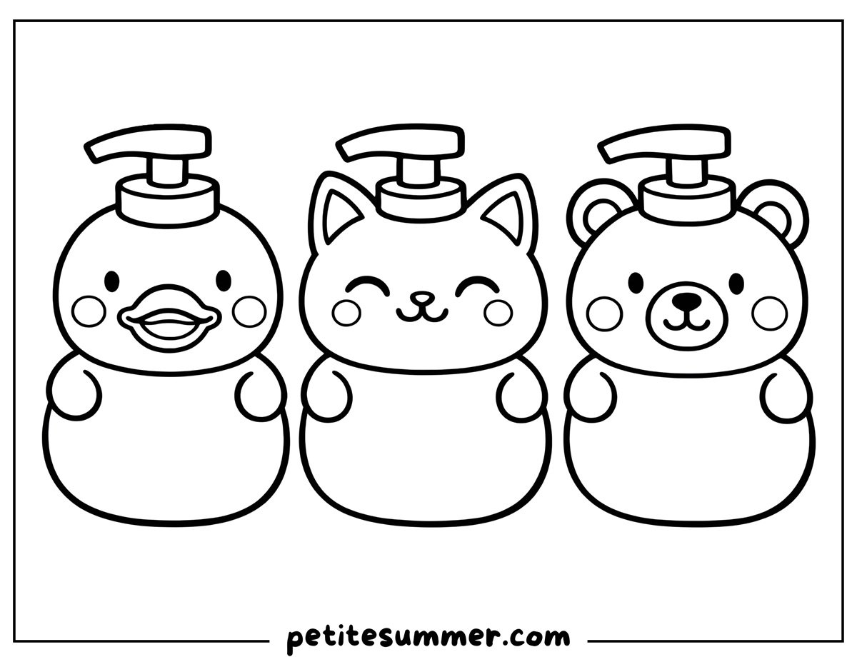 cute body lotion coloring page