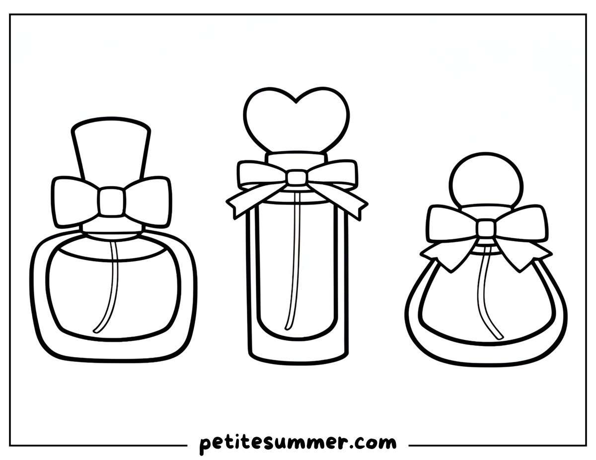 cute perfumes bottles coloring page