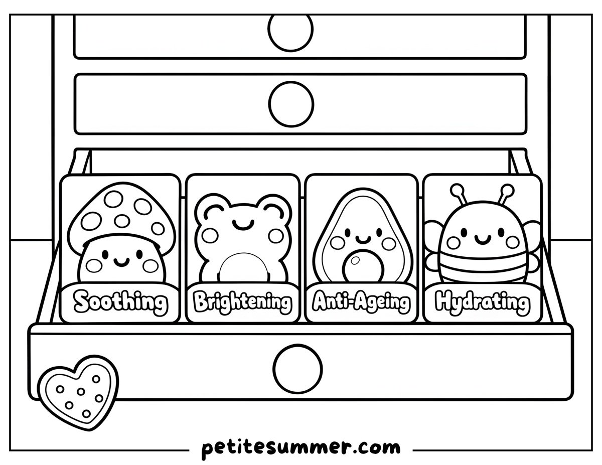 cute sheet masks coloring page