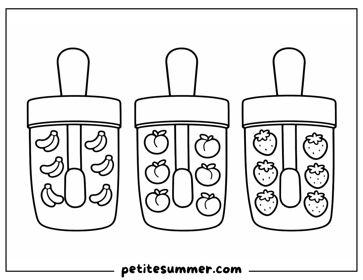 lipgloss popsicles coloring page