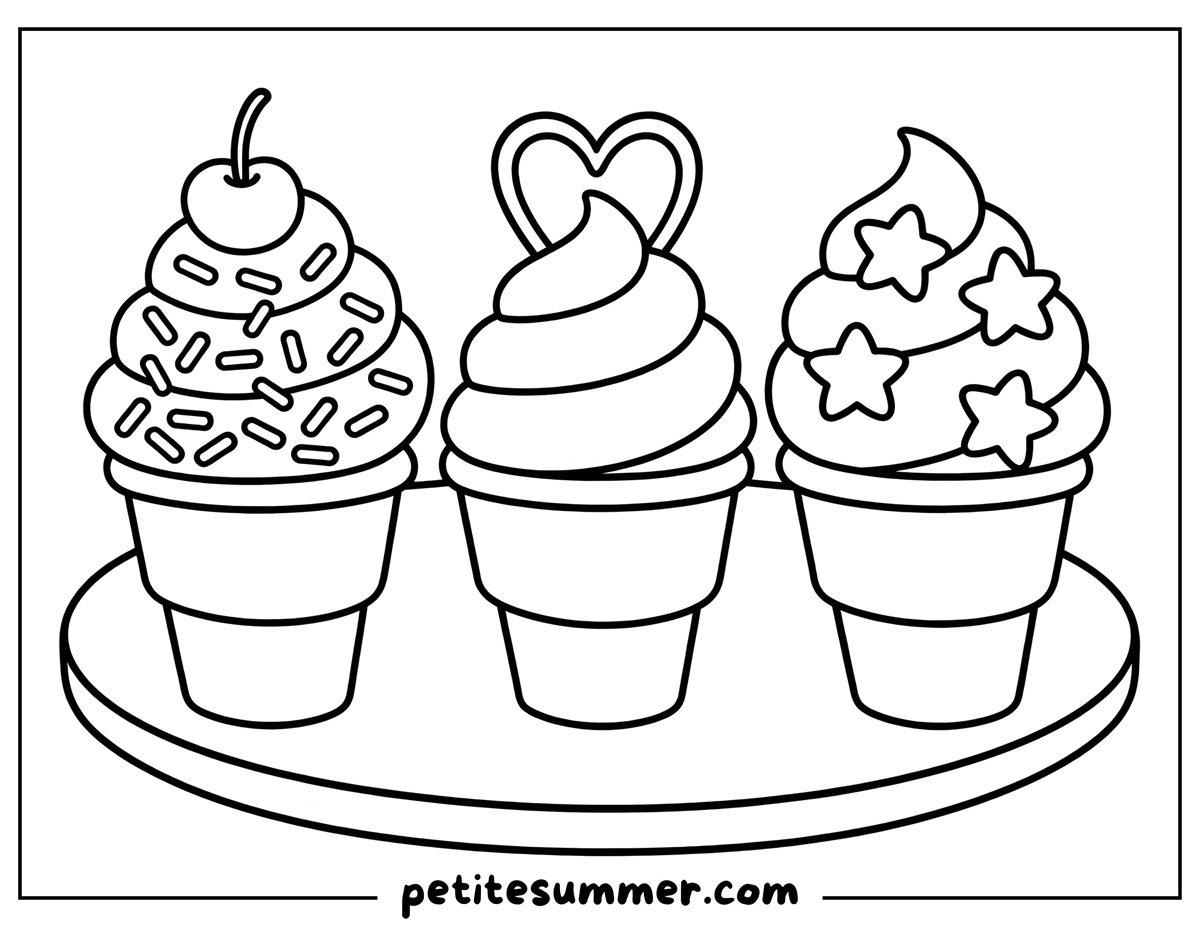 Soft Serve Ice Cream Coloring Page