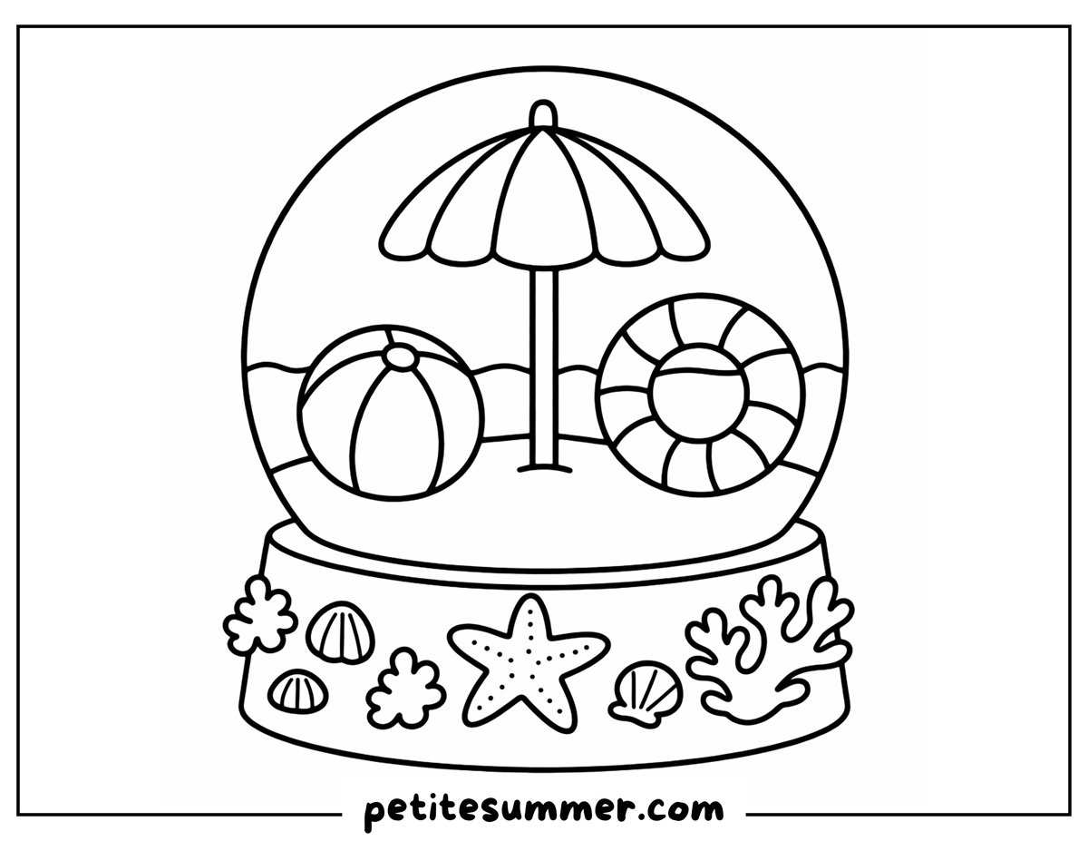 beach globe coloring page