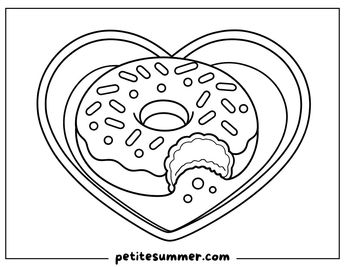 donut on a plate coloring page