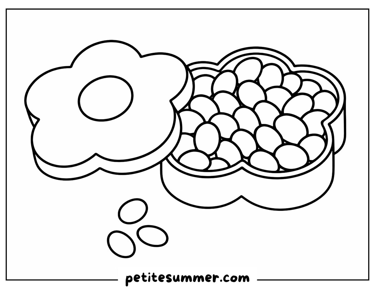 flower candy tin coloring page
