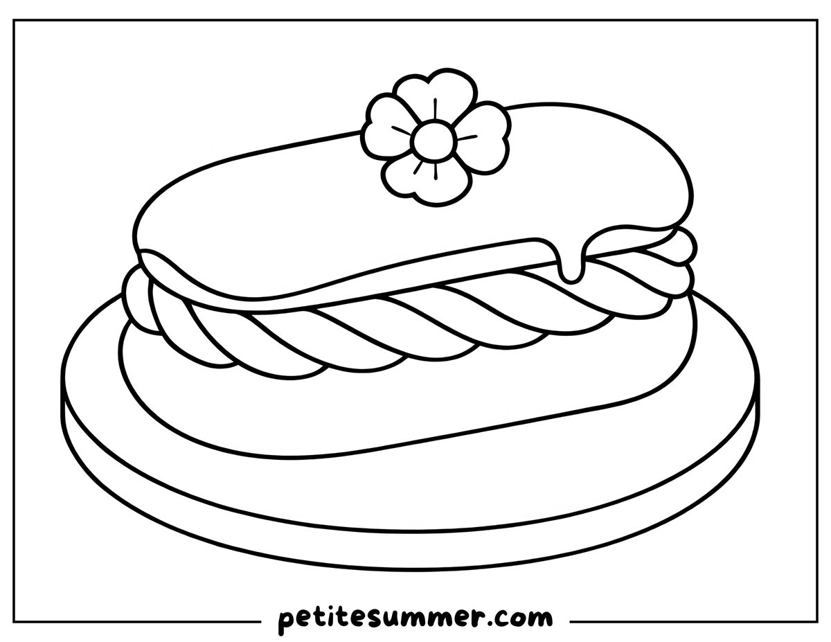 flower éclair coloring page
