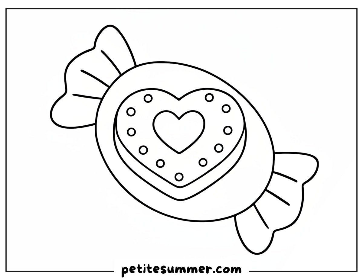 heart shaped cookie coloring page