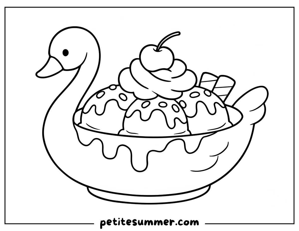 ice cream sundae coloring page