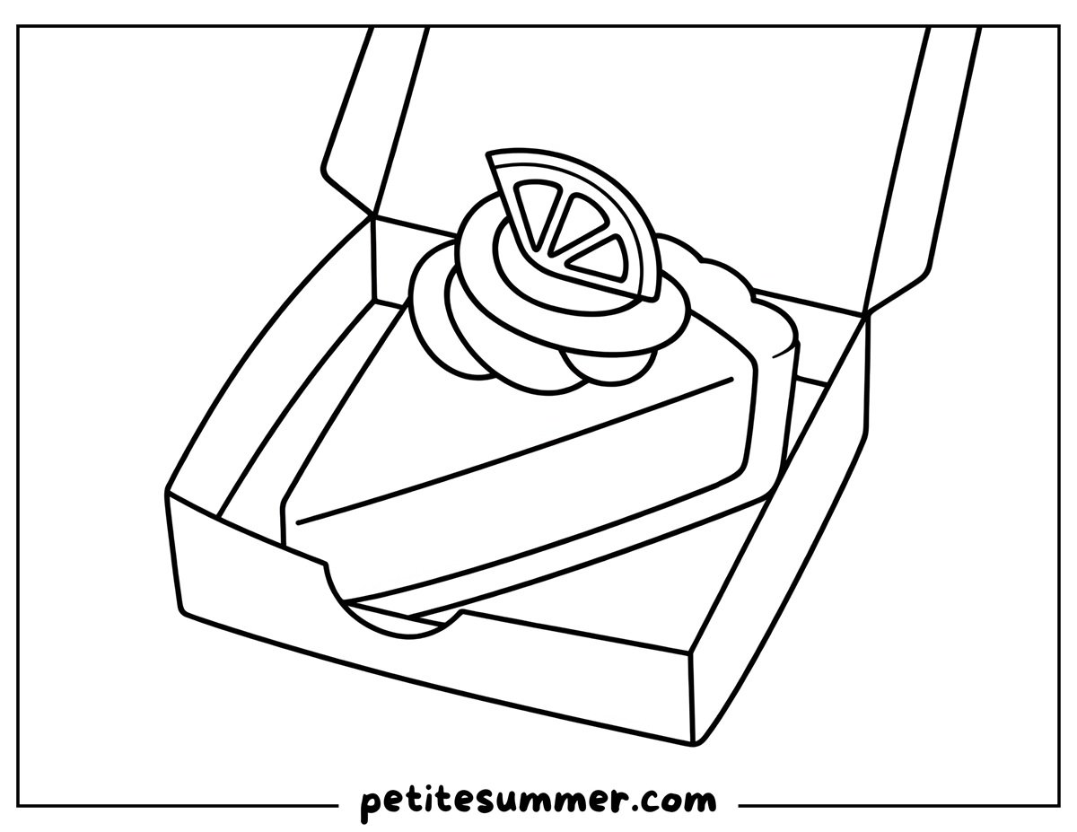 lemon tart slice coloring page