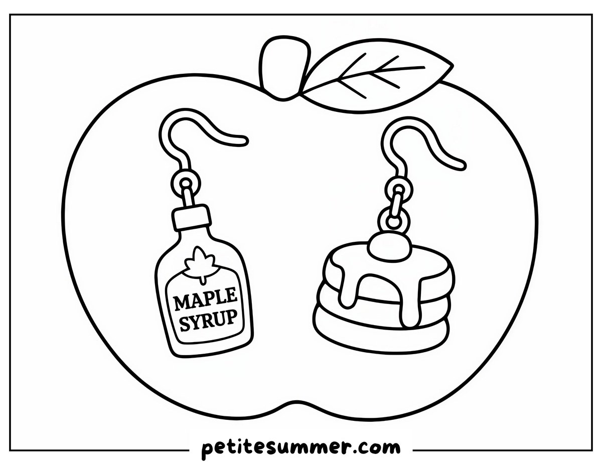 pancake earrings coloring page