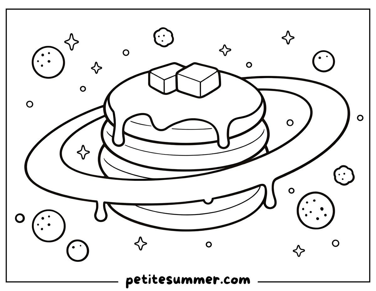 pancake planet coloring page