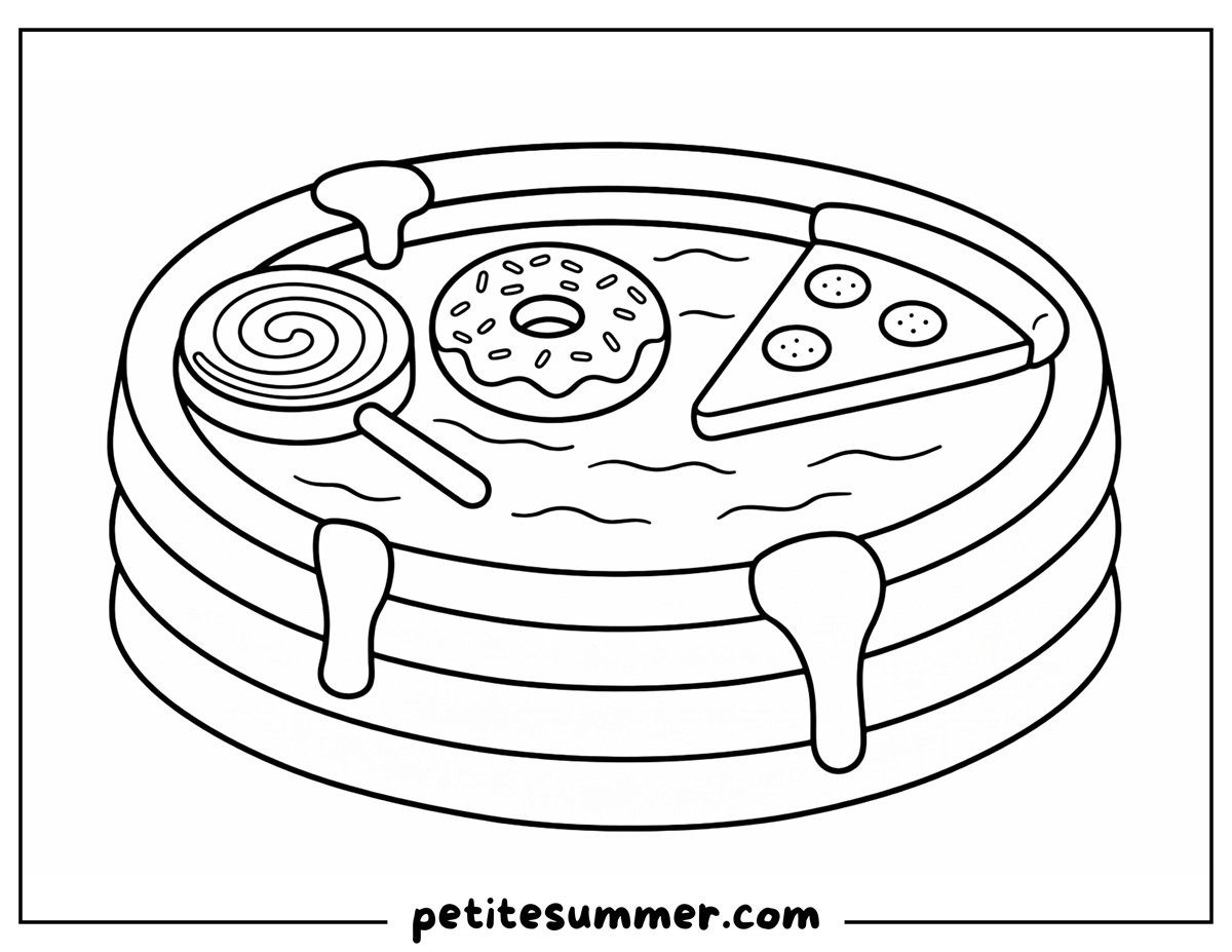 pancake pool coloring page