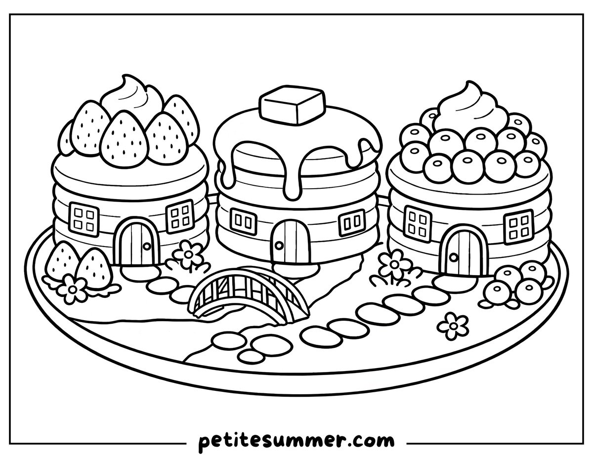 pancake village coloring page