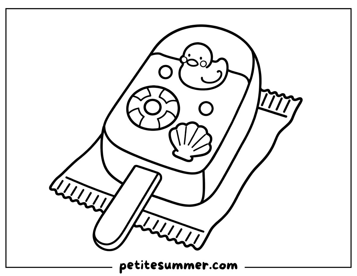 summer popsicle coloring page