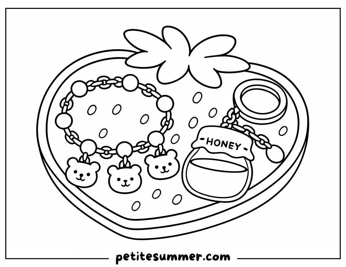bear bracelet coloring page