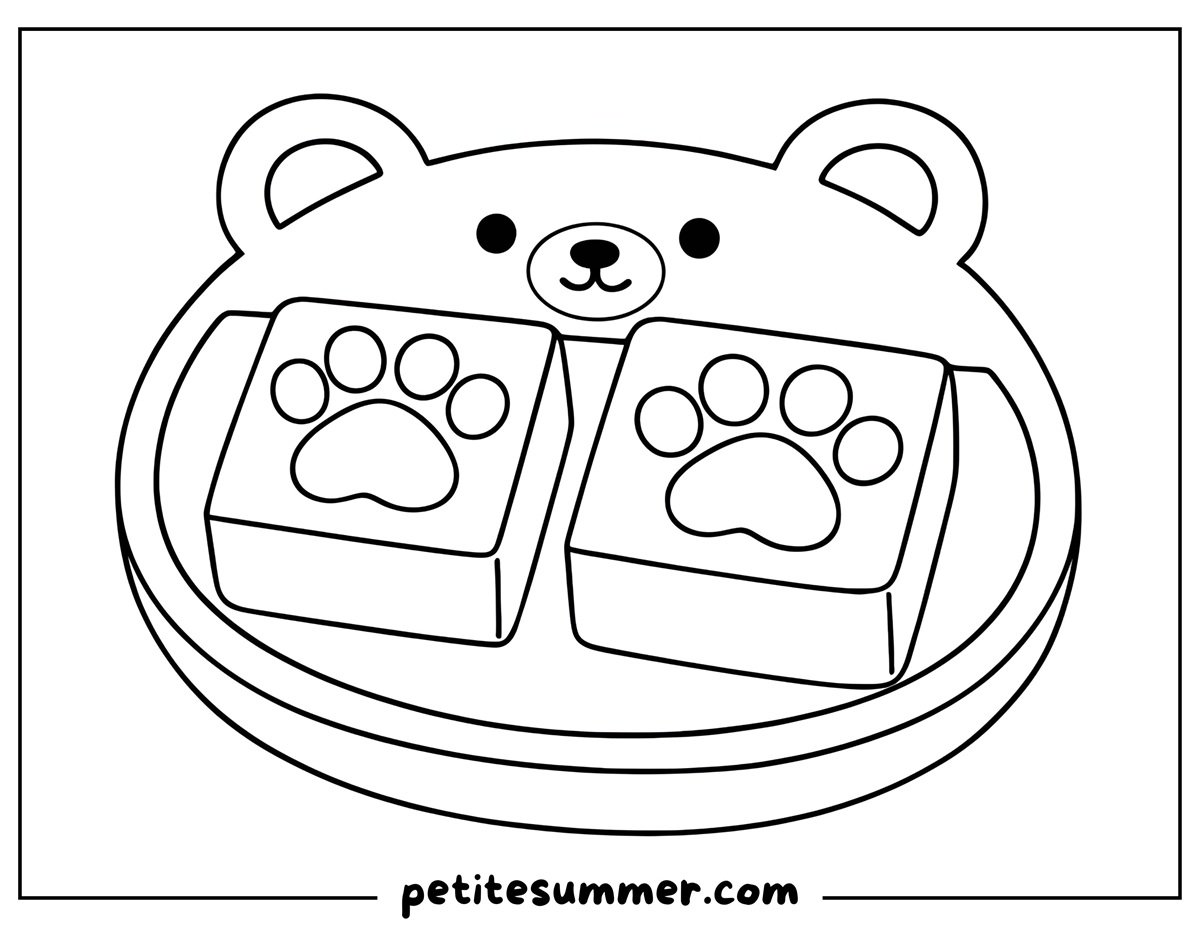 bear soap coloring page