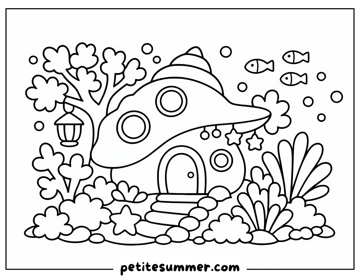 conch house coloring page
