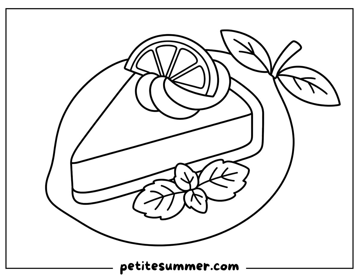 lemon cheesecake coloring page