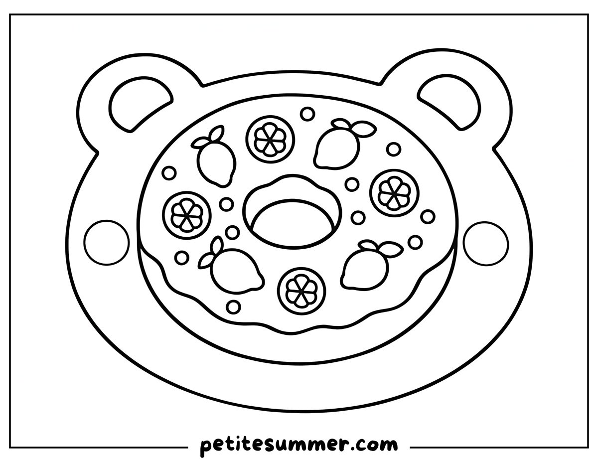 lemon donut coloring page