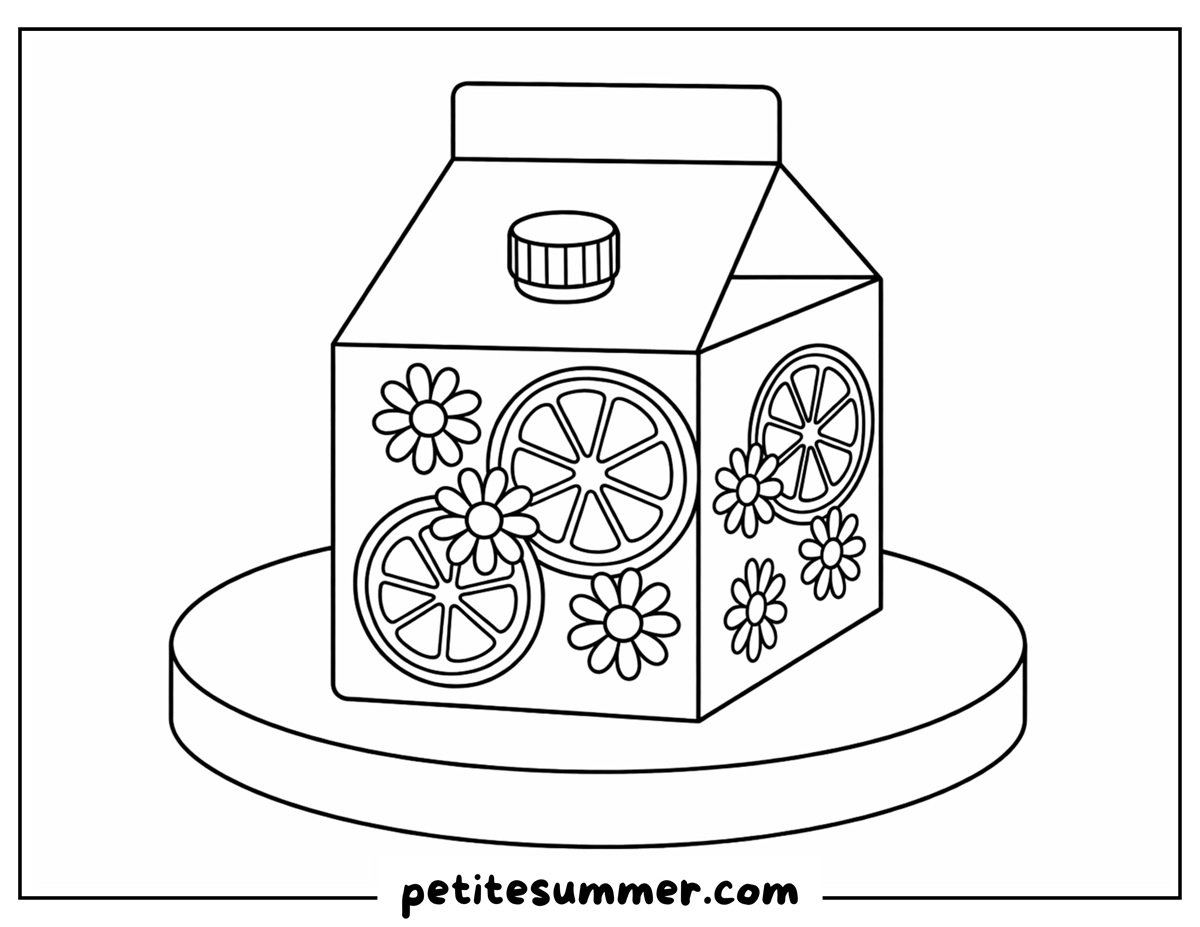 lemon tea carton coloring page