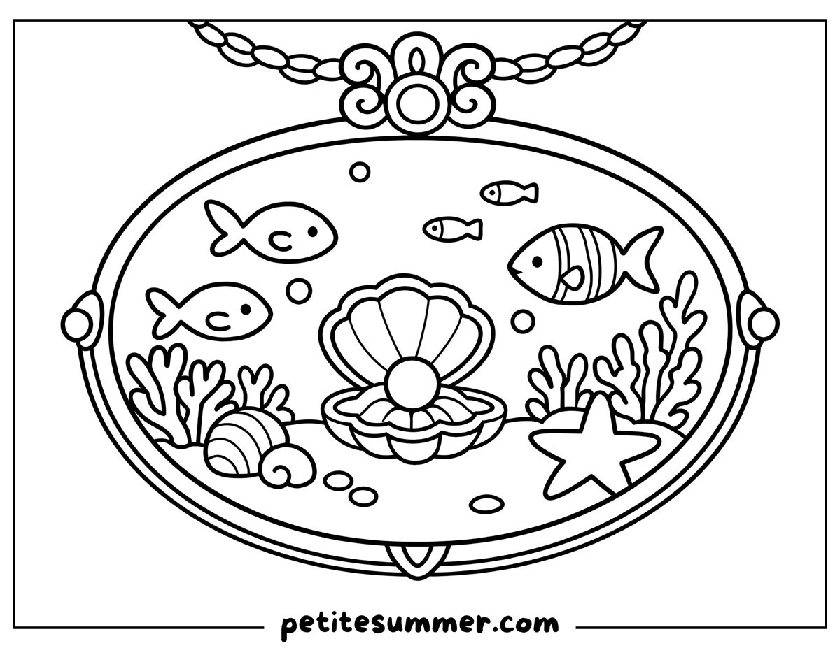 ocean pendant coloring page