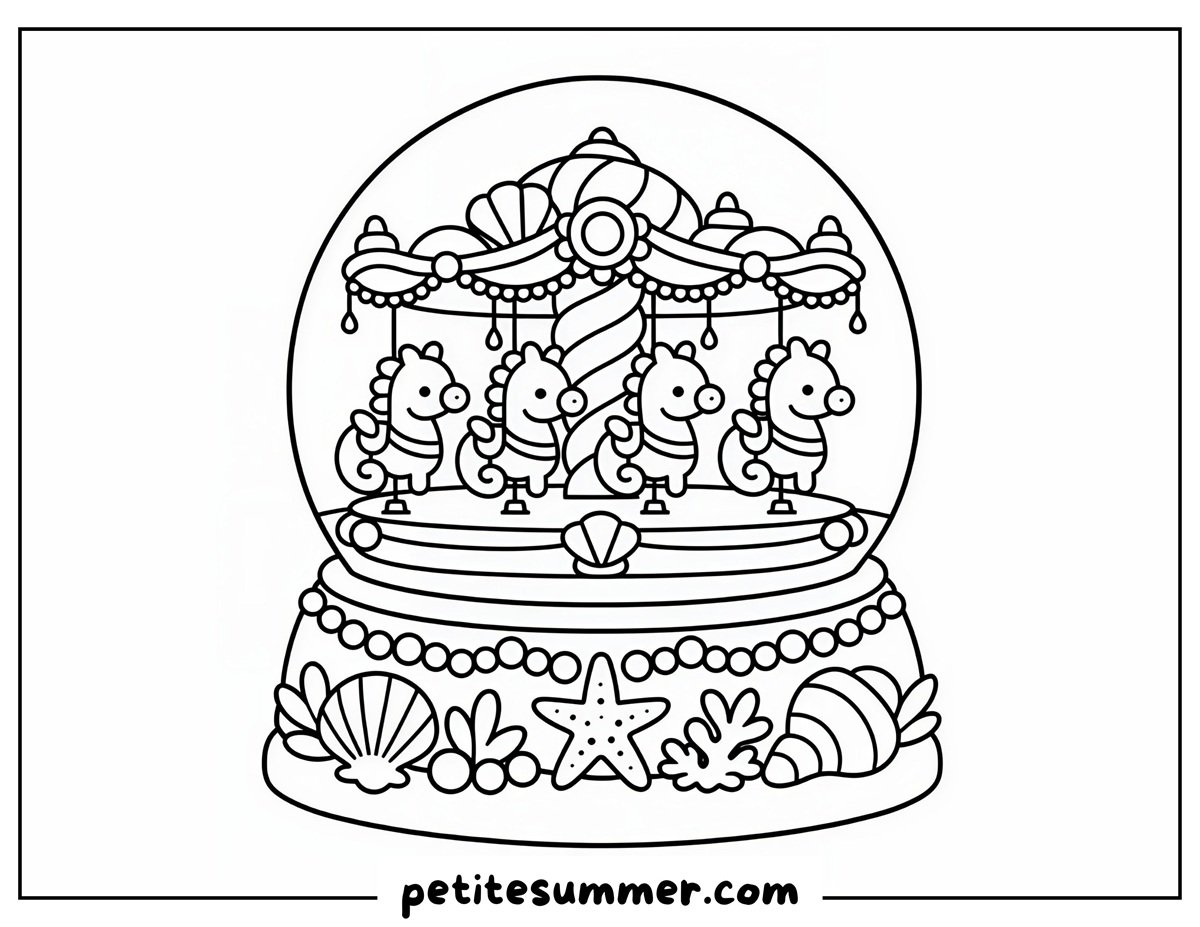 sea carousel coloring page