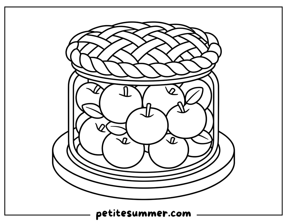 apple pie jar coloring page