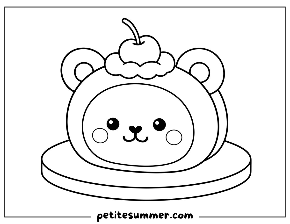 bear cake roll coloring page