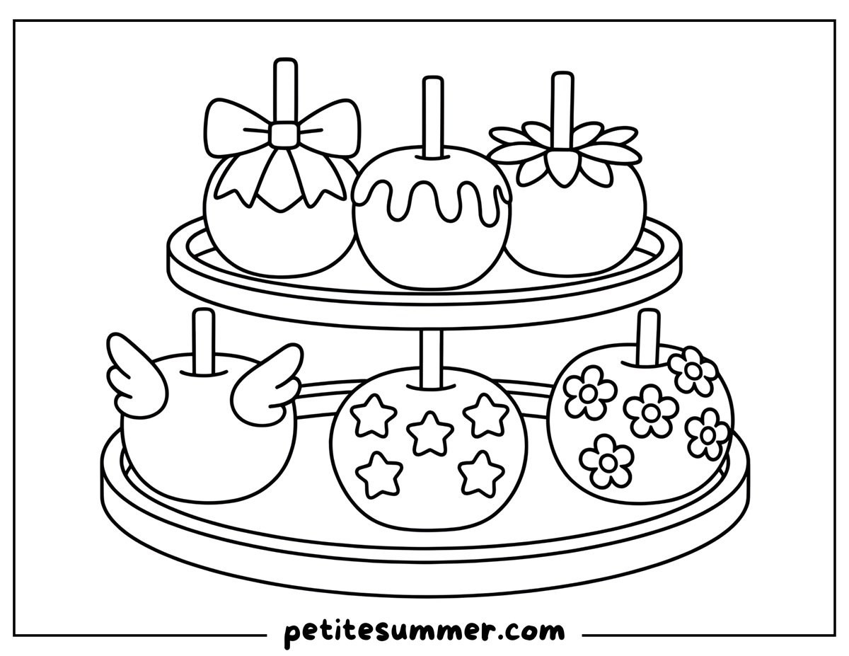 candied apple stand coloring page