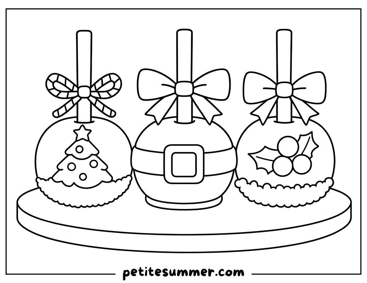 christmas apples coloring page