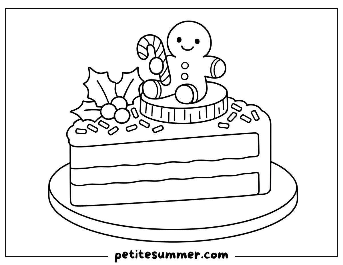 gingerbread man cake coloring page