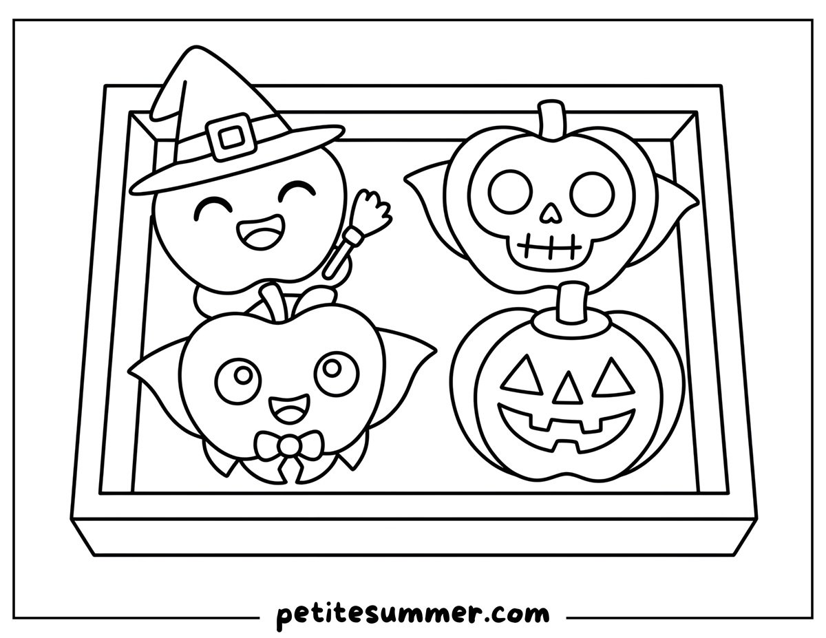 halloween apple box coloring page