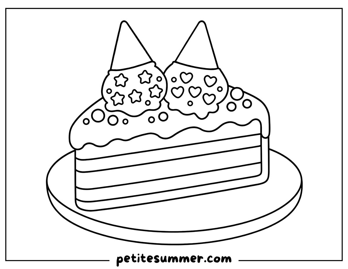ice cream cake coloring page