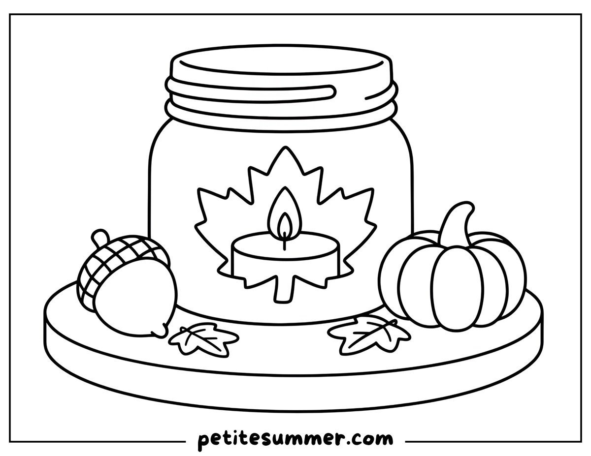 maple leaf jar coloring page
