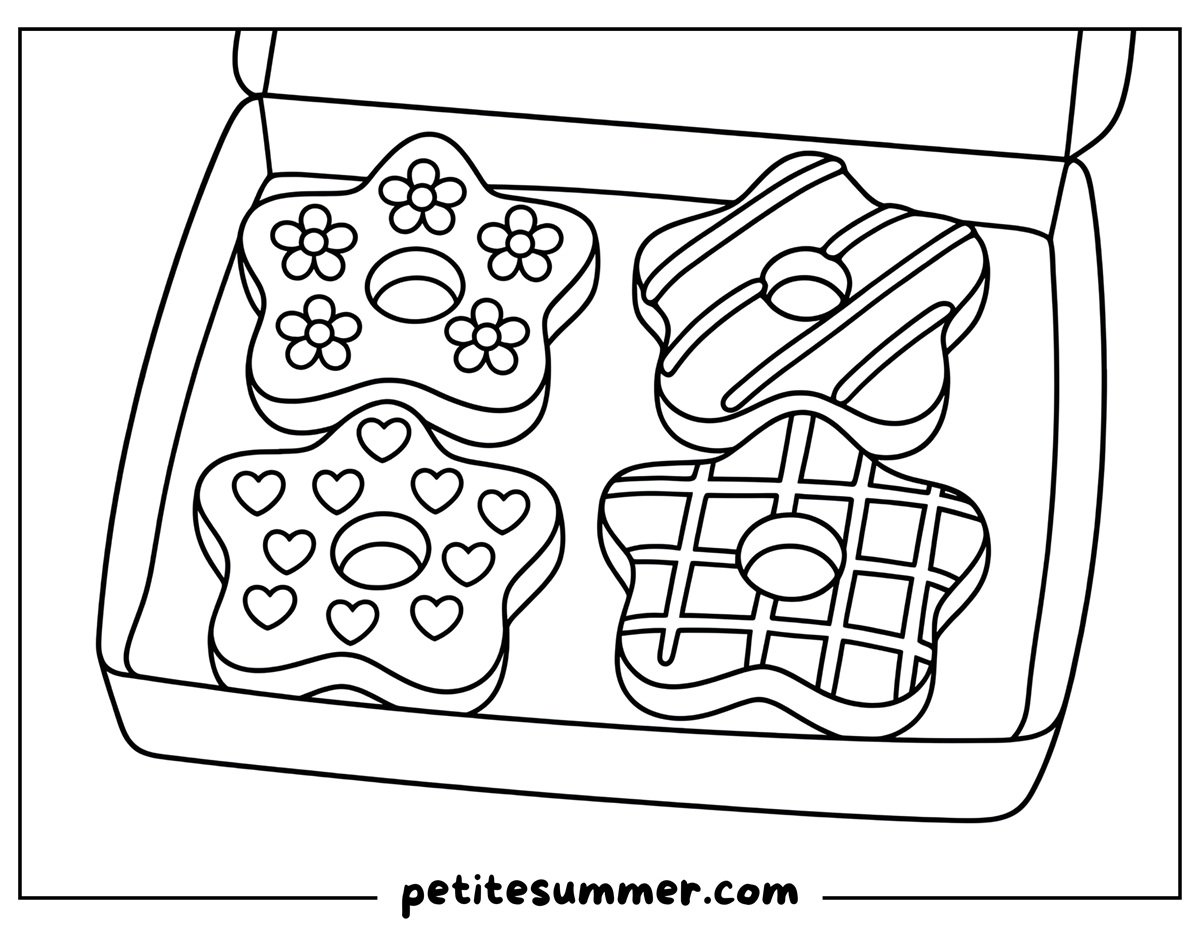 star donuts coloring page