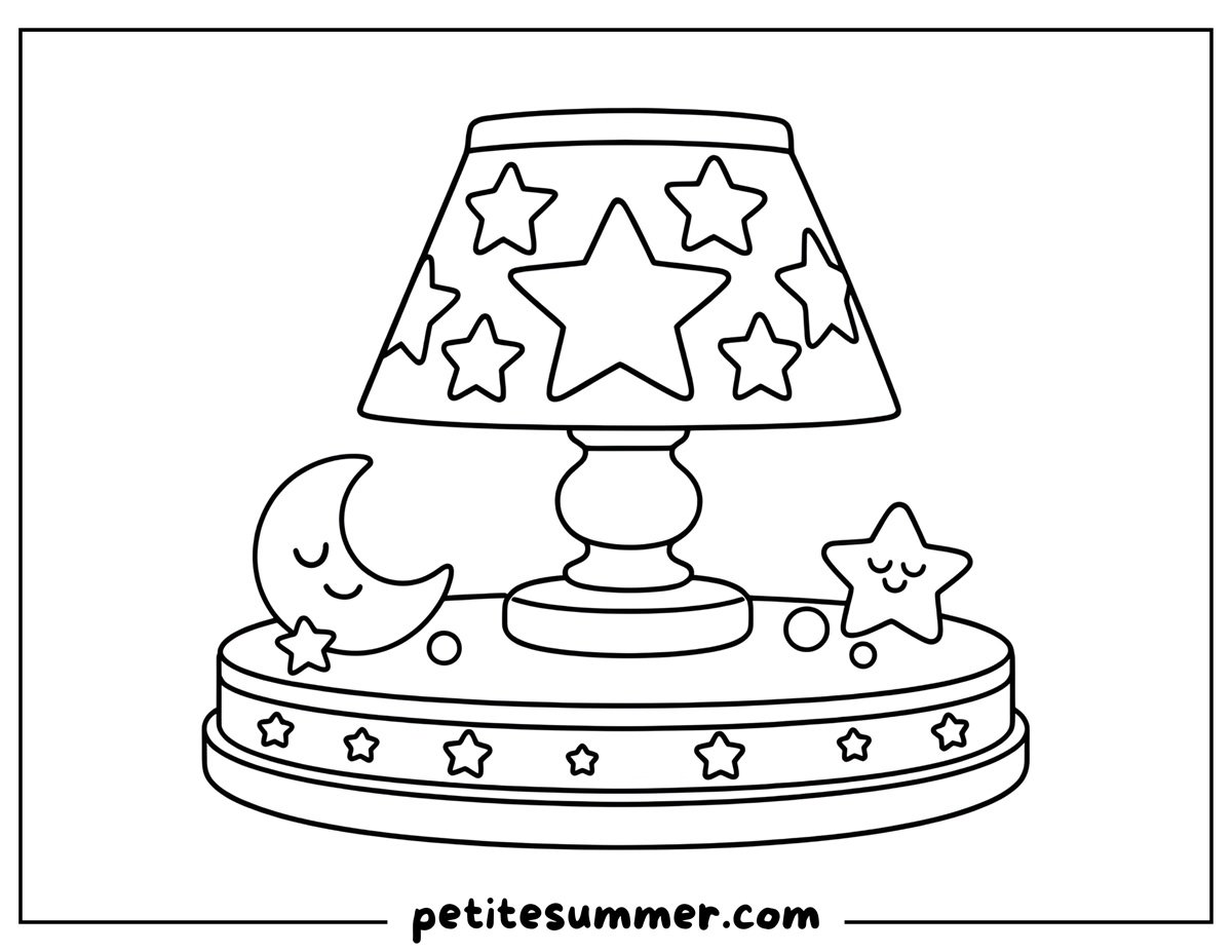 star lamp coloring page
