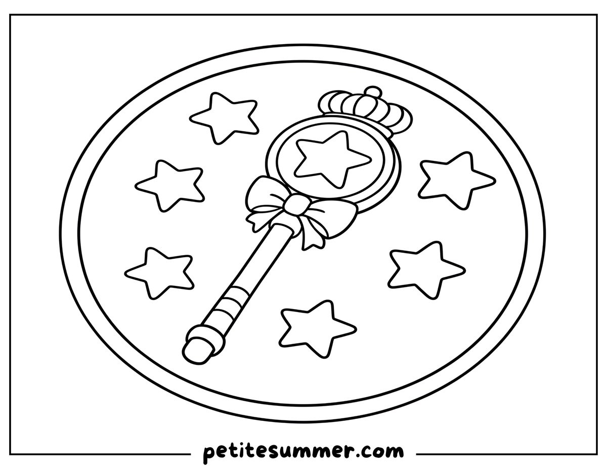 star magic wand coloring page