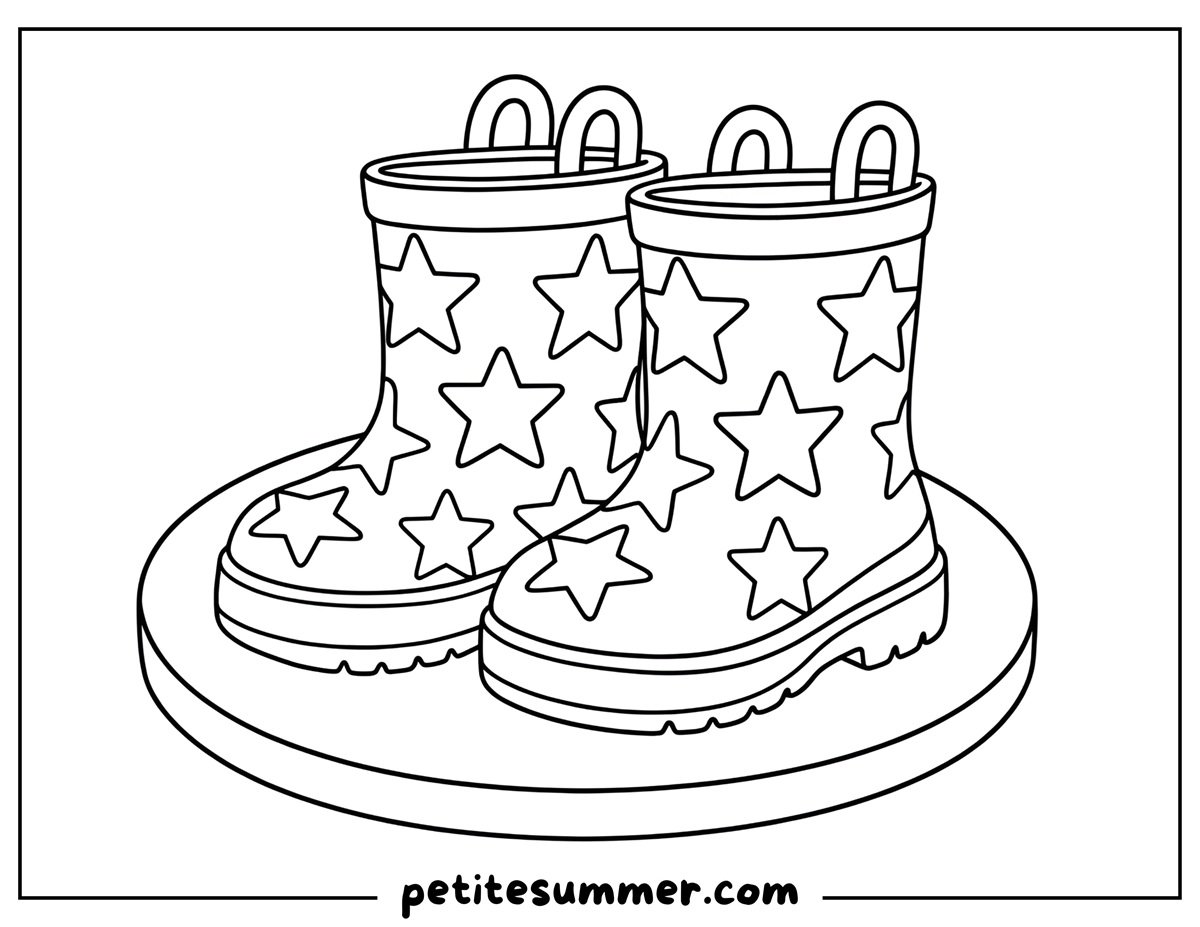 star rainboots coloring page