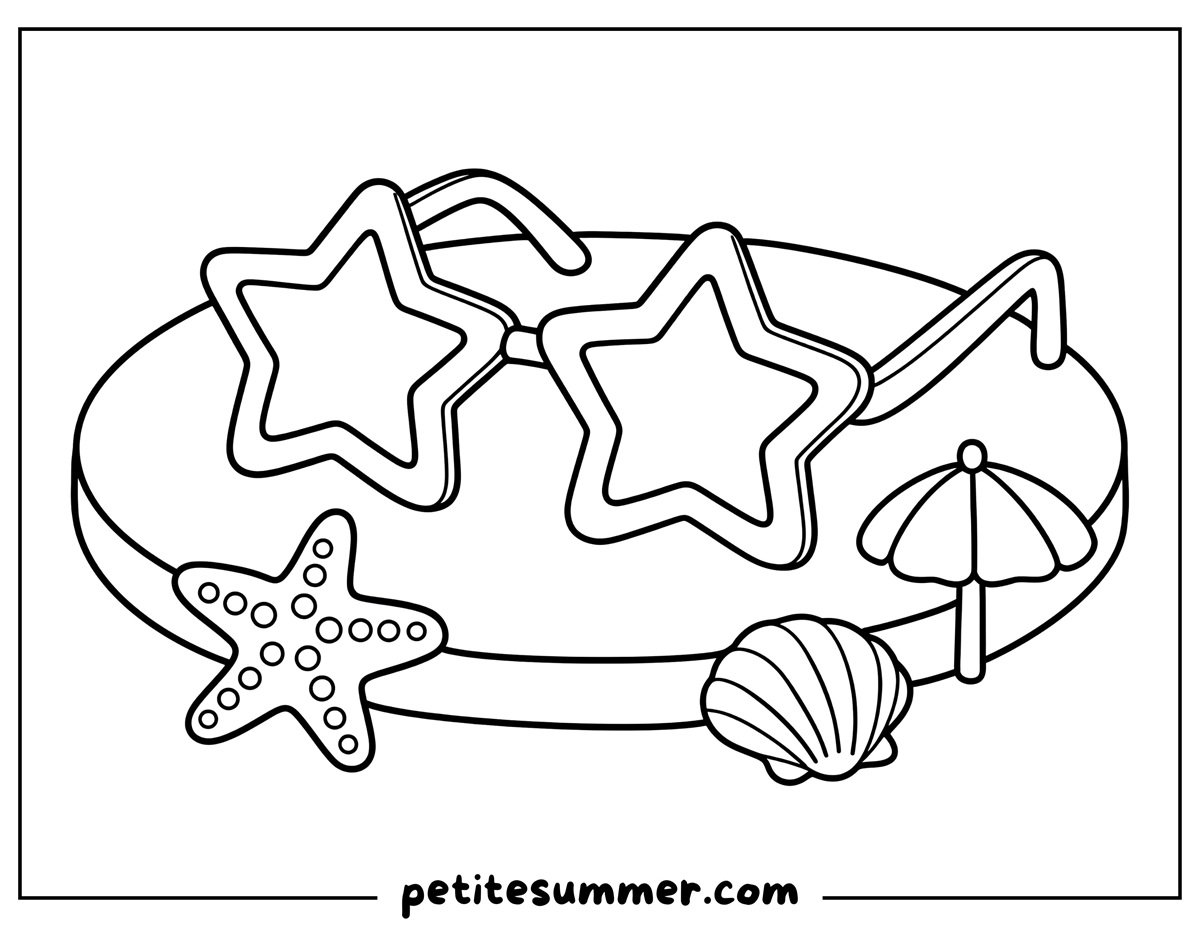 star shaped glasses coloring page