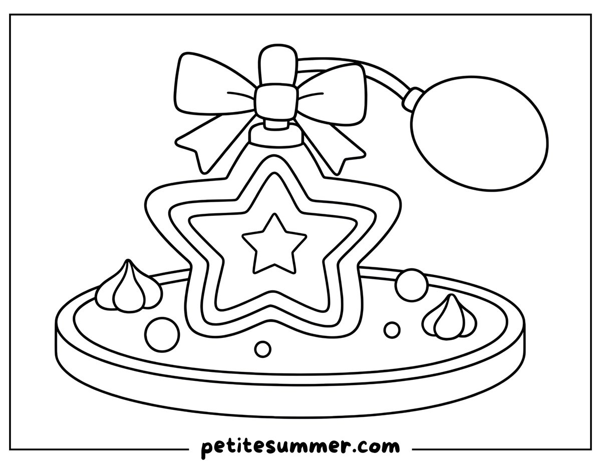 star shaped perfume bottle coloring page
