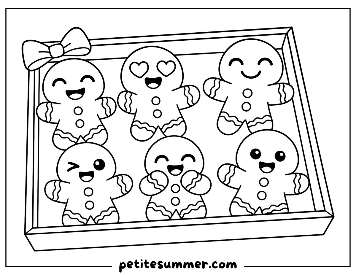 gingerbread man cookie box coloring page
